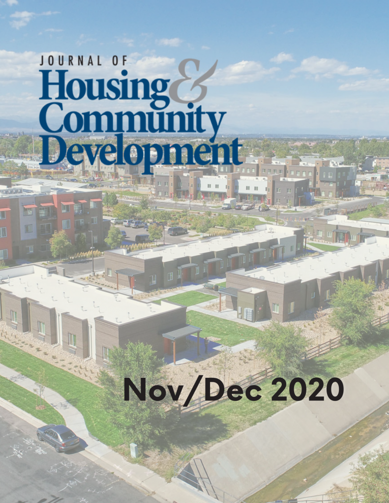 November/December 2020 Journal of Housing Cover